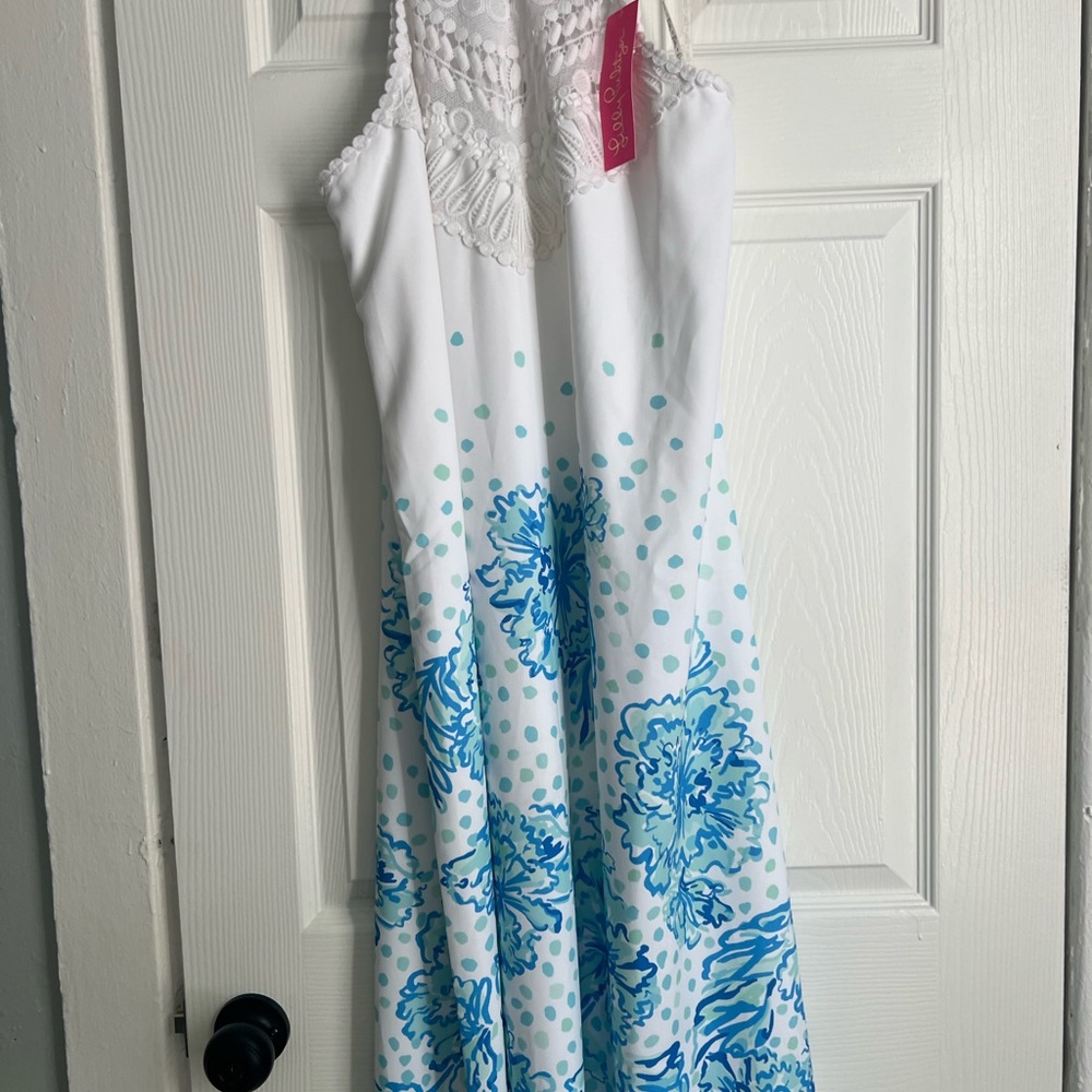 Lilly Pulitzer White Crochet Halter Dress